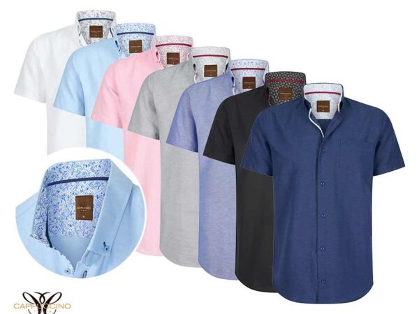 Cappuccino Short Sleeve Overhemd Verona - Verkrijgbaar In 7 Kleuren! ...