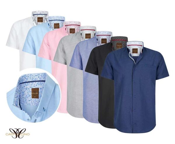 Cappuccino Short Sleeve Overhemd Verona - Verkrijgbaar In 7 Kleuren! ...
