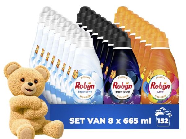 Robijn Wasmiddel Vloeibaar 152 WASBEURTEN - Keuze Uit 3 Heerlijke Geuren! ...