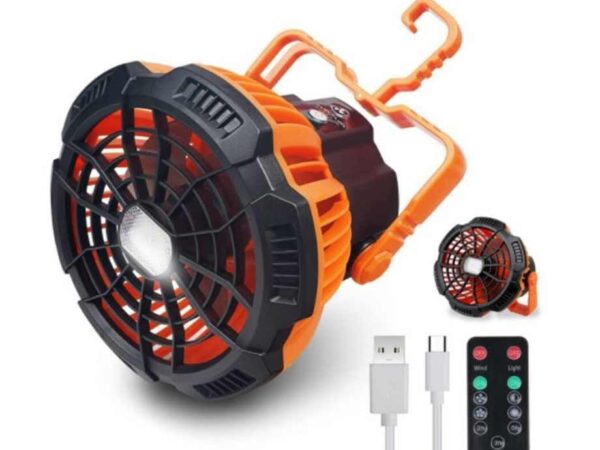 2-In-1 Oplaadbare Ventilator Met LED Lamp - Ideaal Voor Onderweg En Op De C ...