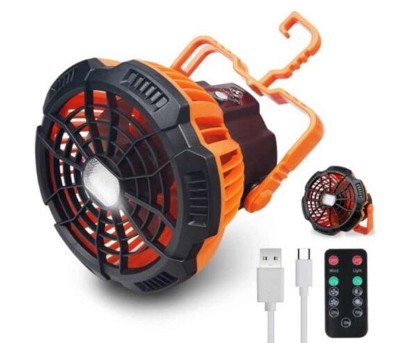 2-In-1 Oplaadbare Ventilator Met LED Lamp - Ideaal Voor Onderweg En Op De C ...