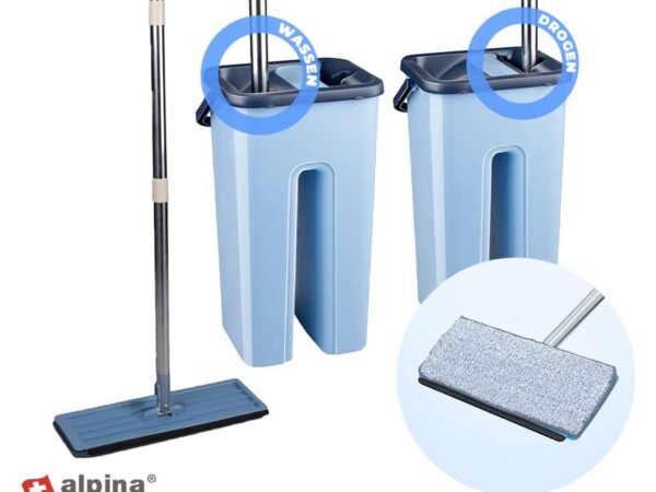 Alpina Flat Mop Met Emmer 360° Draaibaar - Vandaag 1+1 GRATIS! ...