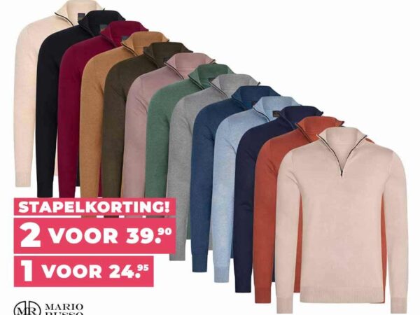 Mario Russo Half Zip Sweater - Verkrijgbaar In 10 Mooie Kleuren! ...
