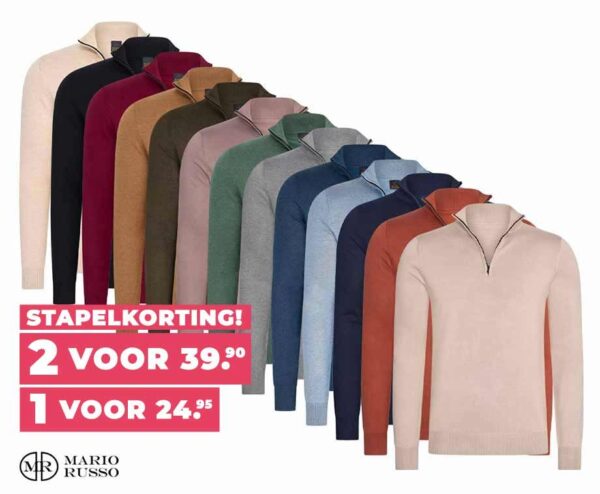 Mario Russo Half Zip Sweater - Verkrijgbaar In 10 Mooie Kleuren! ...