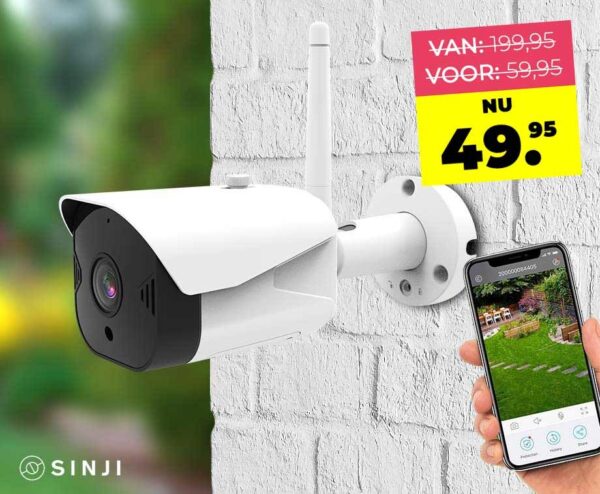 Sinji Smart Tuya Wifi Beveiligingscamera - Met Nachtzicht En Bewegingsdetec ...