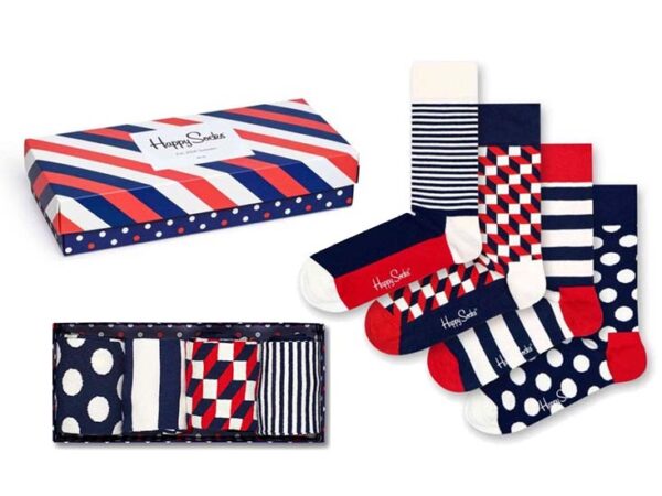 Happy Socks Stripe Giftbox - Maat 41-46 - 4 paar