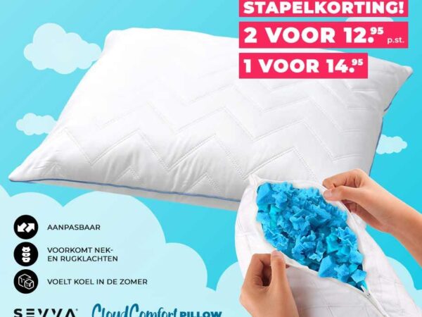 Aanpasbaar CloudComfort Pillow - Biedt Ondersteuning Op Maat! ...