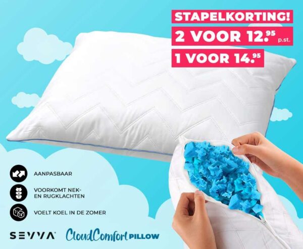 Aanpasbaar CloudComfort Pillow - Biedt Ondersteuning Op Maat! ...