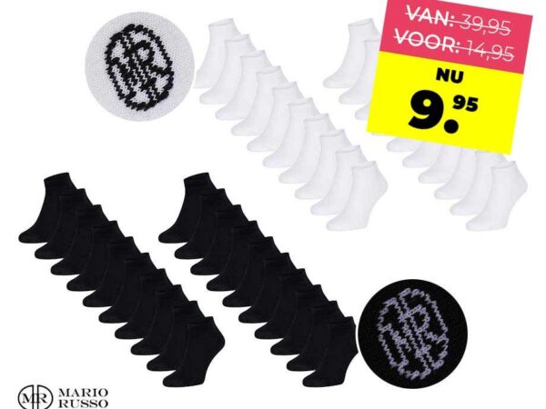 10-Pack Mario Russo Enkelsokken - Voor Dames En Heren! ...