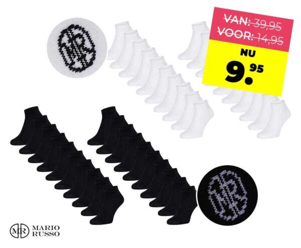 10-Pack Mario Russo Enkelsokken - Voor Dames En Heren! ...