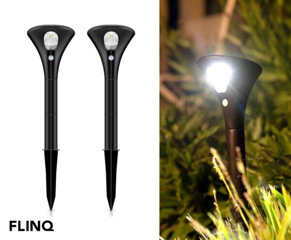 2-Pack Grote FlinQ Solar Spike Tuinlampen - Laadt Automatisch Op! ...