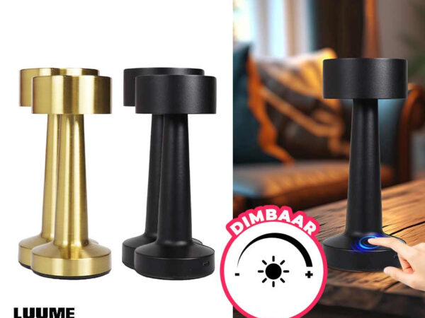 Oplaadbare Tafellamp Aluminum Met Dimfunctie - Vandaag 1+1 GRATIS! ...