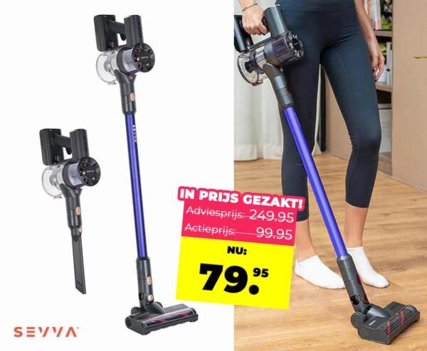 SEVVA Steelstofzuiger 160Watt - Draadloos Met Turbo Zuigkracht! ...