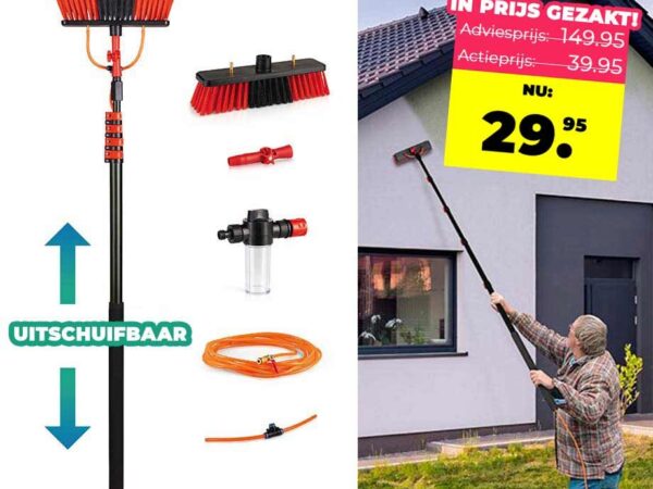 Telescopische Wasborstel - Uitschuifbaar Tot 7 Meter Lang! ...