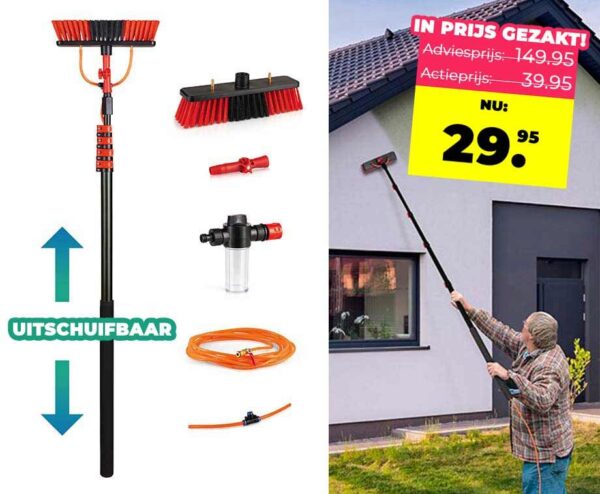 Telescopische Wasborstel - Uitschuifbaar Tot 7 Meter Lang! ...