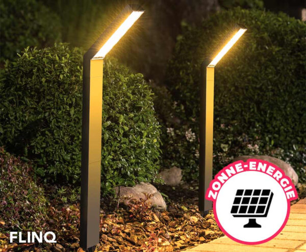 2-Pack Solar Tuinlampen Aluminium - Met Drie Lichtmodi! ...