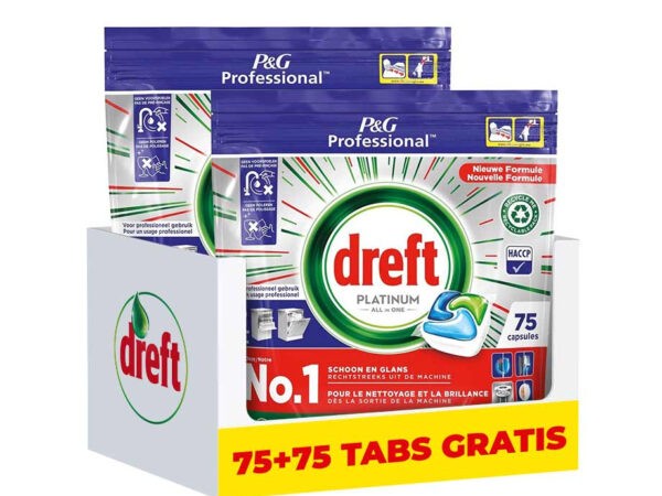 Dreft All-in-1 Platinum Vaatwastabs Regular - Vandaag 75+75 GRATIS! ...