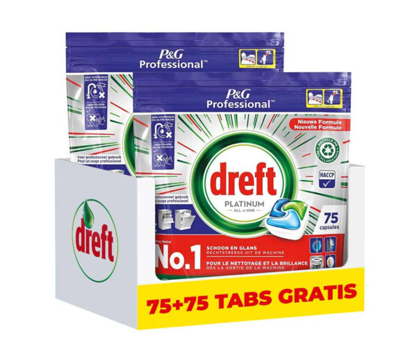 Dreft All-in-1 Platinum Vaatwastabs Regular - Vandaag 75+75 GRATIS! ...