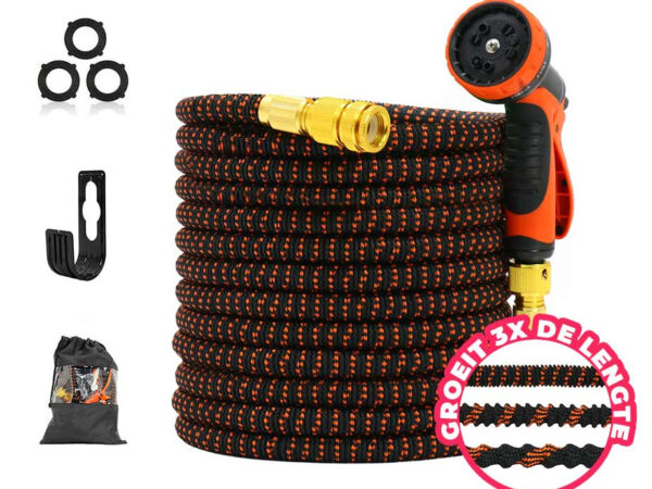 FlinQ Stretchable Garden Hose Inclusief Sproeikop - Wordt 3X De Originele L ...