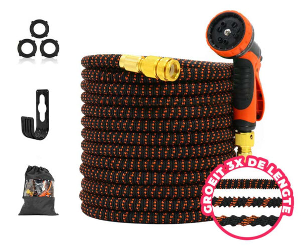 FlinQ Stretchable Garden Hose Inclusief Sproeikop - Wordt 3X De Originele L ...