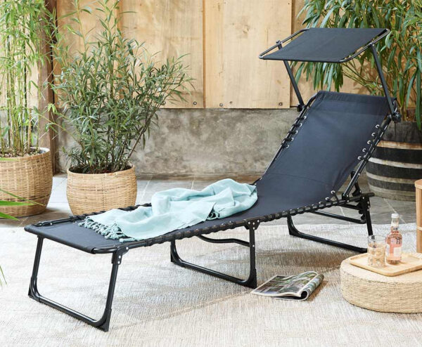 Vouwbaar Ligbed Met Zonnescherm - Supercompact Op Te Bergen! ...