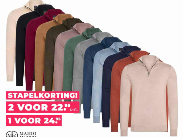 Mario Russo Half Zip Sweater - Verkrijgbaar In 10 Mooie Kleuren! ...