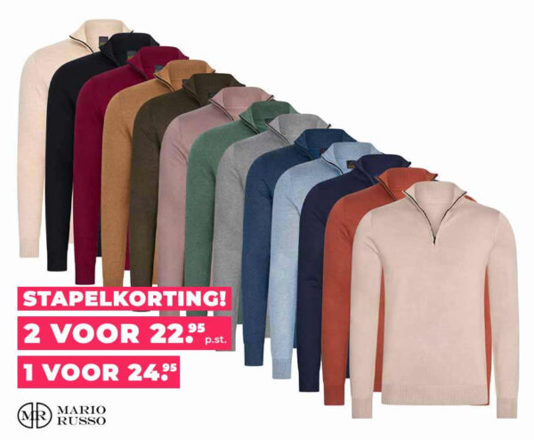 Mario Russo Half Zip Sweater - Verkrijgbaar In 10 Mooie Kleuren! ...
