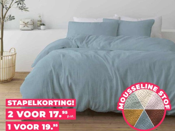 100% Mousseline Katoenen Dekbedbedovertrekset - Superluchtig Geweven! ...
