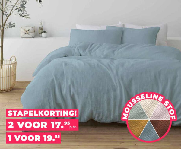 100% Mousseline Katoenen Dekbedbedovertrekset - Superluchtig Geweven! ...
