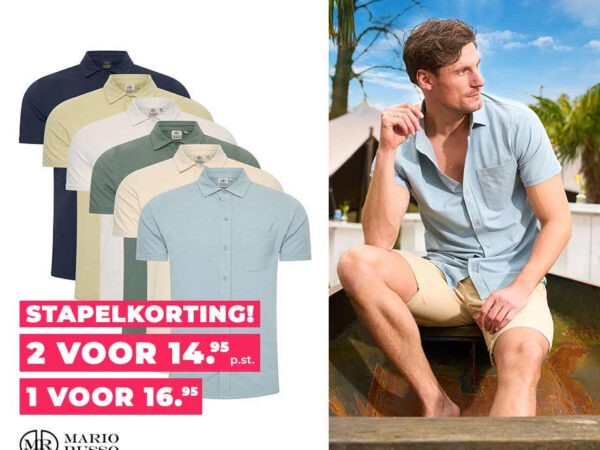 Mario Russo Jersey Overhemd Met Korte Mouw - In 7 Kleuren Verkrijgbaar! ...