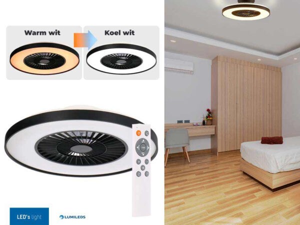 Plafondlamp Met Ventilator Dimbaar - Voor Een Koele Bries In Slaap- Of Woon ...