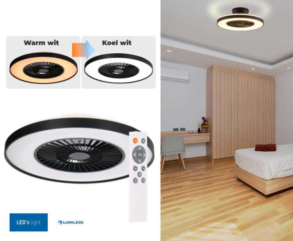 Plafondlamp Met Ventilator Dimbaar - Voor Een Koele Bries In Slaap- Of Woon ...