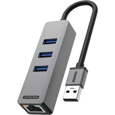 USB-A naar Ethernet + 3x USB