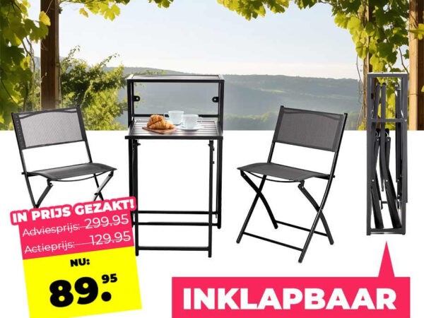 Bistro Set Inklapbaar - Ideaal Voor Balkon En Kleine Tuin! ...