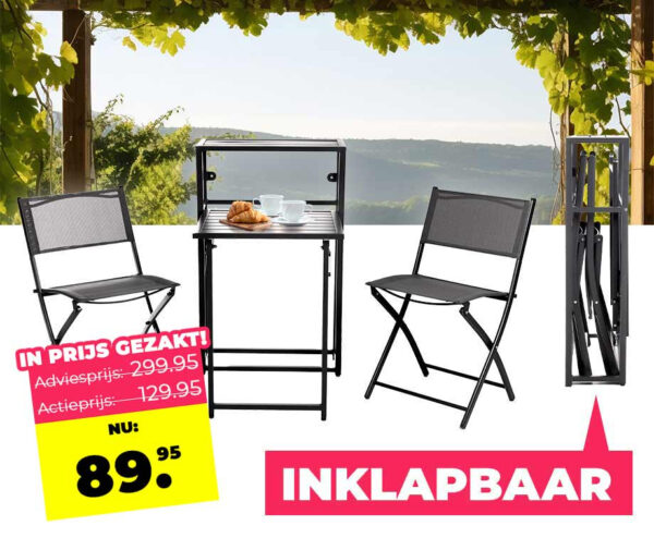 Bistro Set Inklapbaar - Ideaal Voor Balkon En Kleine Tuin! ...