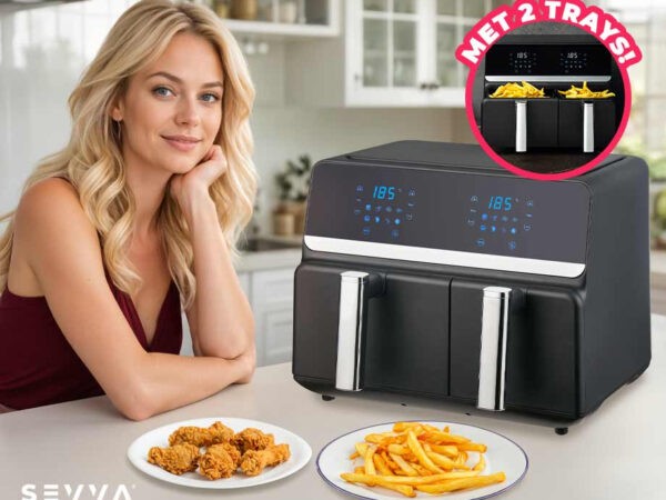 SEVVA® Dubbele Airfryer XXL - 2 Onafhankelijke Kookvakken van 5