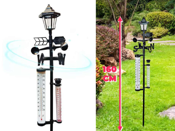 3-In-1 Solar Weerstation 160 cm - Een Hit In Iedere Buitenruimte! ...