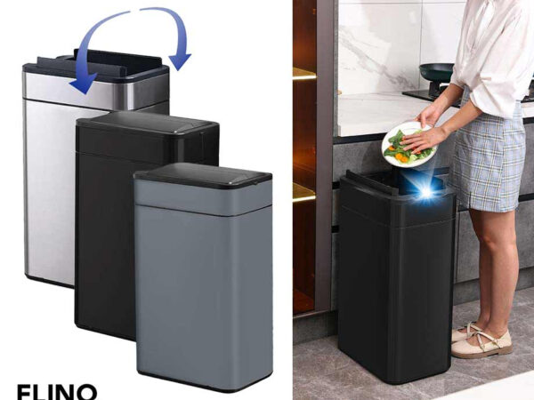 Stalen Sensor Prullenbak Swing 60L - Contactloos Openen En Sluiten! ...