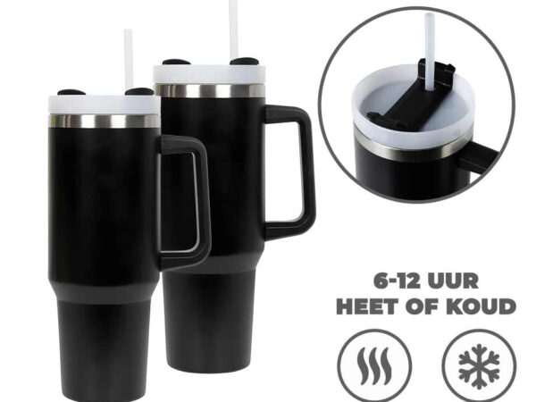 XL Reisbeker Met Aflsuitbare Deksel En Rietje - Vandaag 1+1 GRATIS! ...