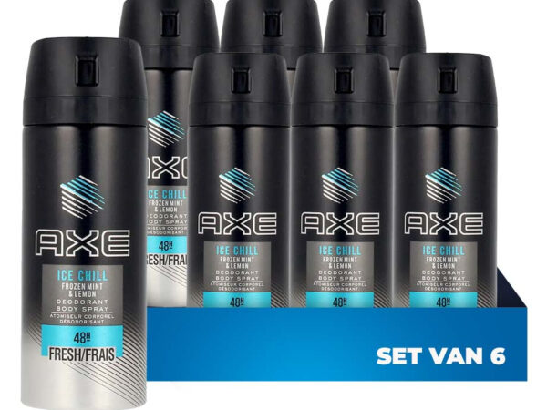 6x 150ml AXE Deo Spray Ice Chill - Onverslaanbaar Langdurige Frisheid! ...