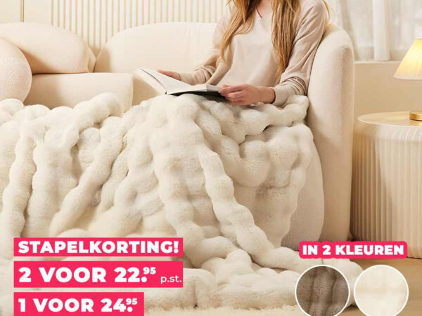 SEVVA® Home Bubble Faux Rabbit Fur Plaid - Extra Groot Formaat! ...