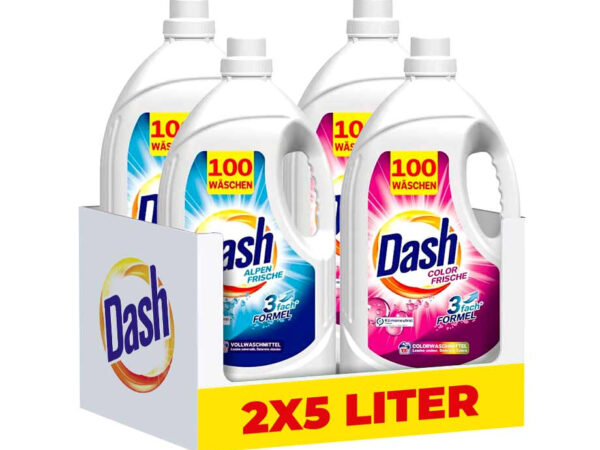 2x5L Dash Wasmiddel Alpenfris Of Color - Goed Voor 200 Wasbeurten! ...