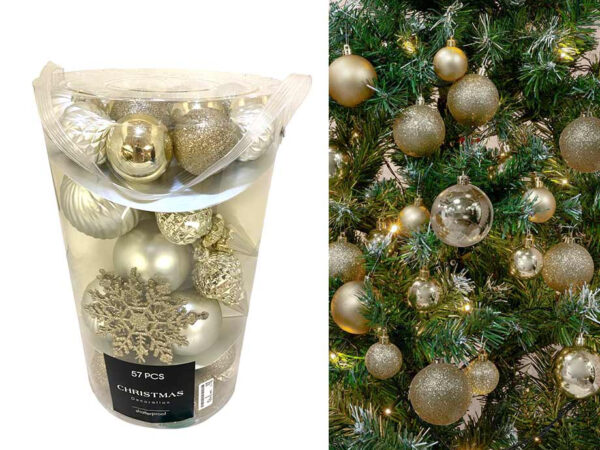 57-Delige Kerstballenset - Met Prachtige Champagnekleur! ...