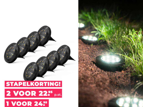 8-Pack FlinQ Solar Grondspots Fly - Automatische Verlichting Voor Tuin En T ...