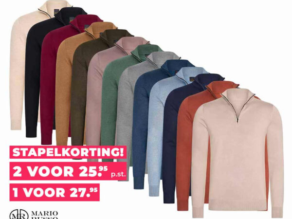 Mario Russo Half Zip Sweater - Verkrijgbaar In 13 Mooie Kleuren! ...