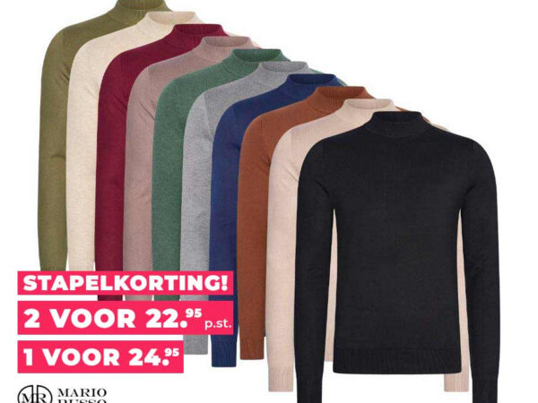 Mario Russo Turtle Neck Trui - Verkrijgbaar In 10 Kleuren! ...