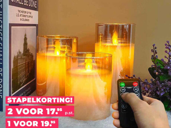 3-Pack SEVVA® Smoked Glass Elektrische Kaarsen - Verkrijgbaar In 2 Kleuren ...