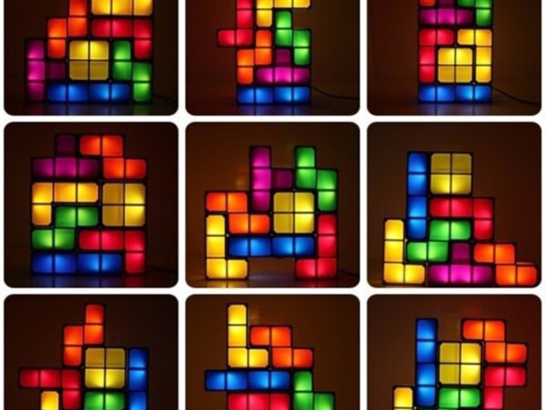 Stapelbaar tetris LED nachtlamp retro-stijl