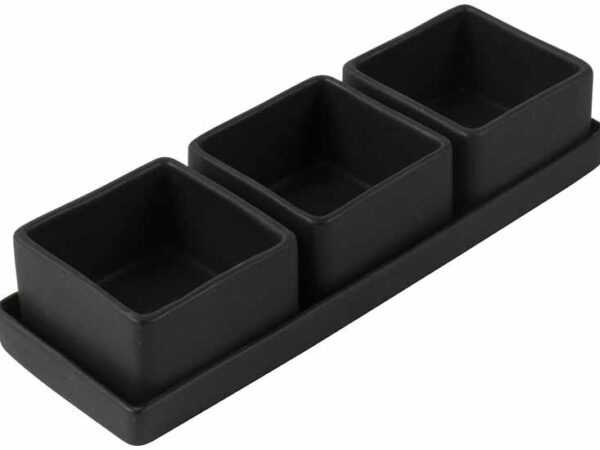 Gusta Tapasschaaltjes - Set van 3 + plateau