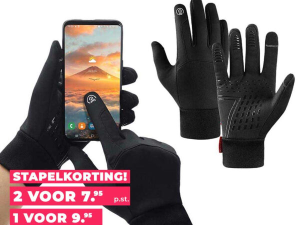 Premium Touchscreen Handschoenen Zwart - Wind- En Waterdicht! ...